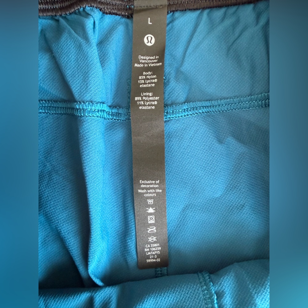 Lululemon Mens License To Train Linerless Short Size L Blue Athletic Workout - Picture 4 of 12
